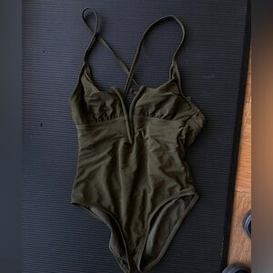 Olive Green One-Piece Swimsuit